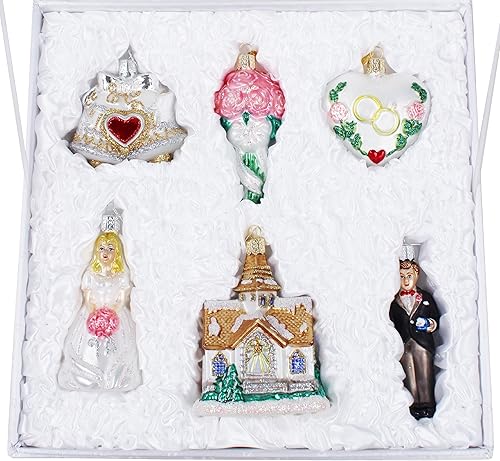 Miniatura 8 de Colección Boda Set de 6 Adornos de Cristal Old World Christmas 14011