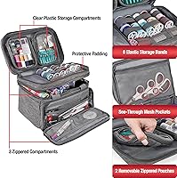 Vista 4 de Organizador de Accesorios de Costura SINGER (Solo Bolsa) – Bolsa de Almacenamiento de Costura Portátil de Doble Capa 2 Fundas Desmontables y 18