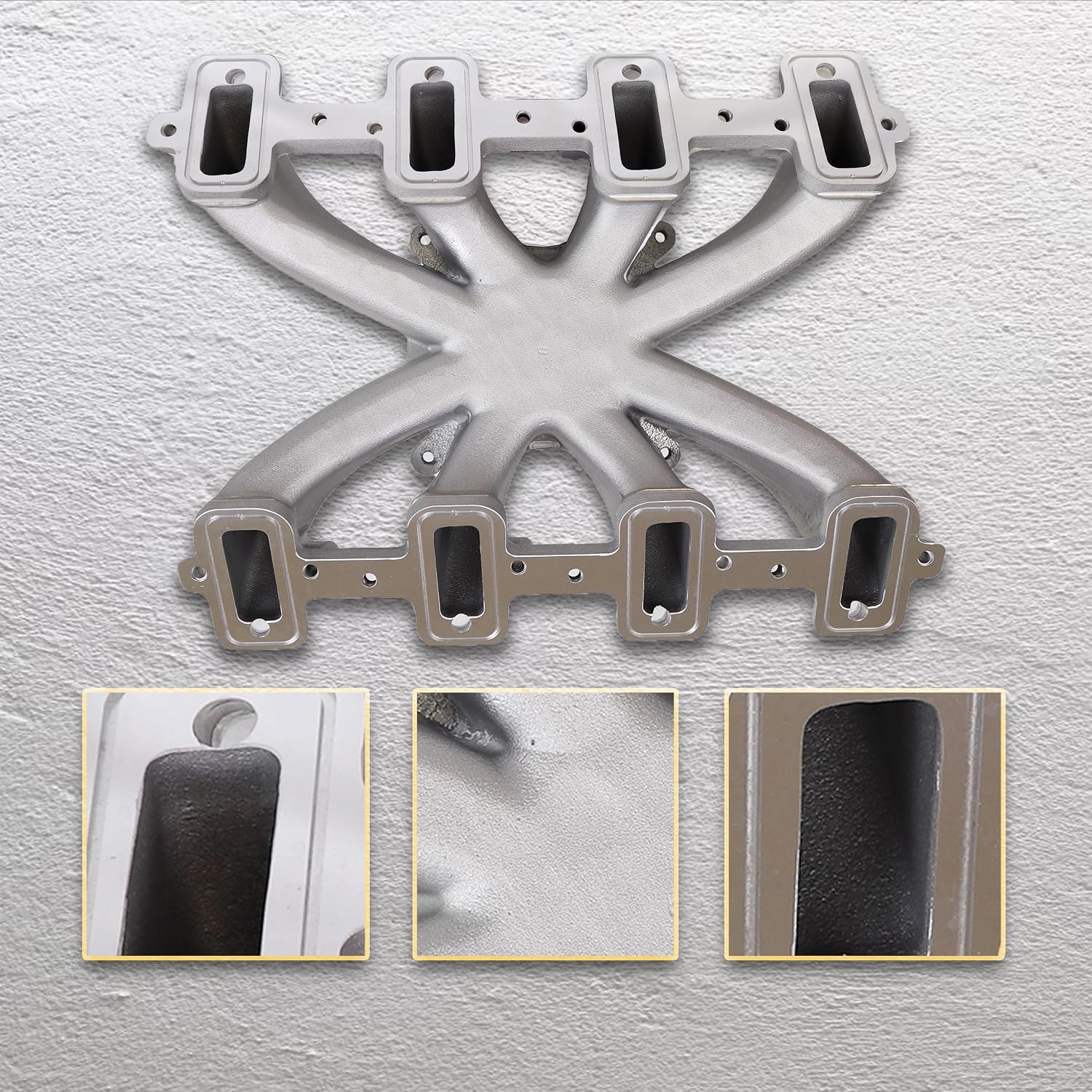 300-137 Single Plane Mid-Rise Intake Manifold & Fuel Rail Assembly kit Cathedral Port LS1 Compatible with Chevy GM LS1 LS2 LS6 4.8L 5.3L 5.7L 6.0L V8 Engine Multi Finish (LS1Silver)