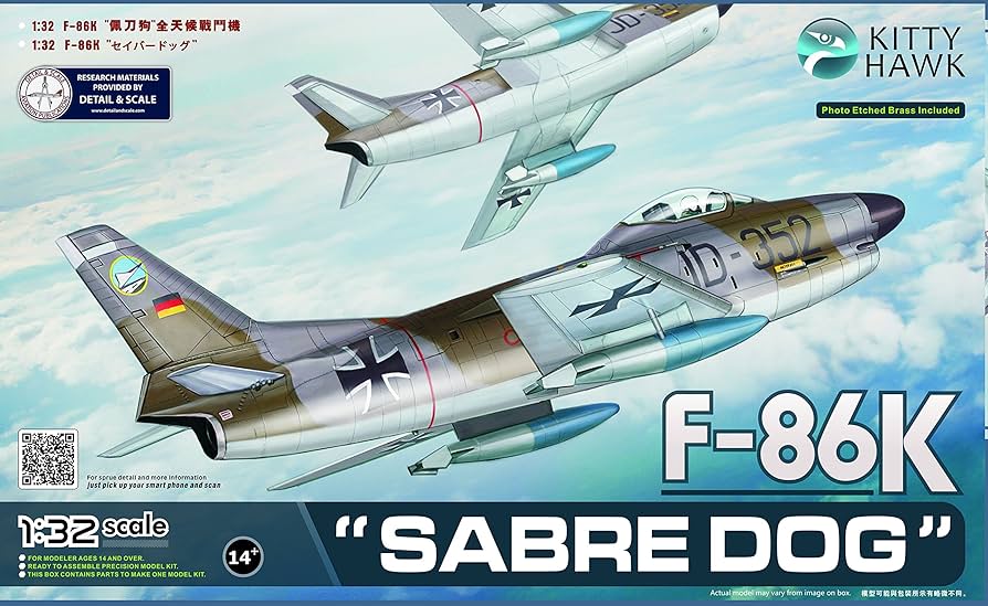 （限定価格）F-86K \"SABRE DOG\" 1/32スケール 最後1点 Amazon.com: Kitty Hawk KH32008 1:32 F-86K Sabre Dog [Model