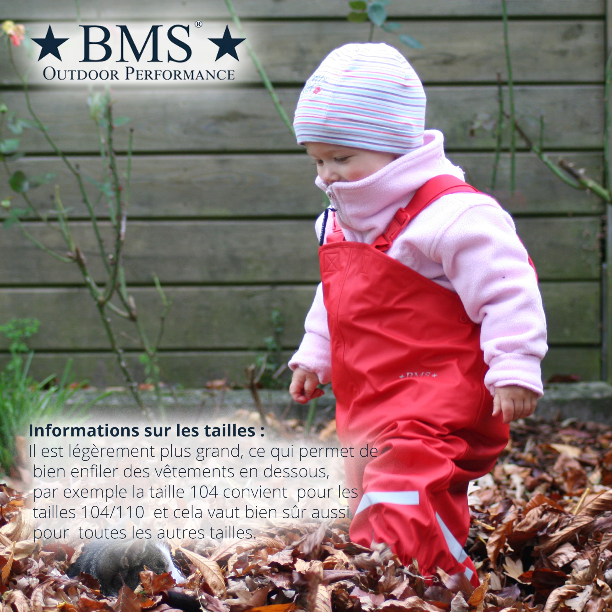 BMS Salopette de Pluie, ciré imperméable, pour Enfants,