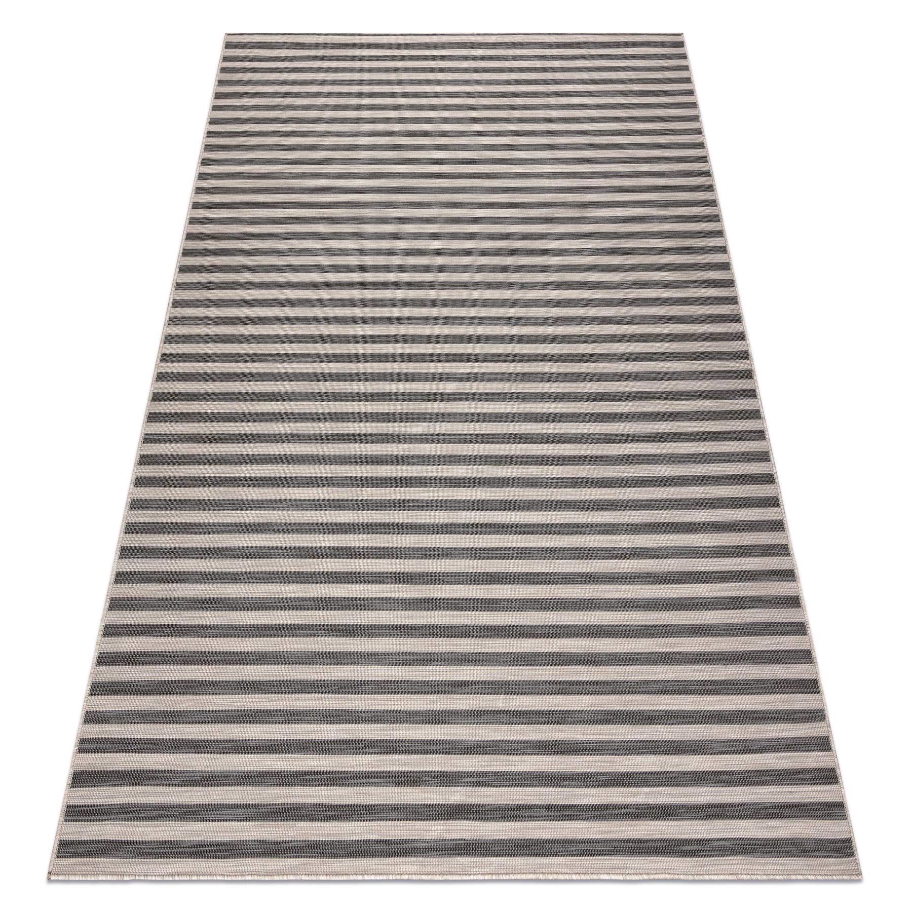 Tapis double face beige et noir en tissage plat haut de gamme 160x230