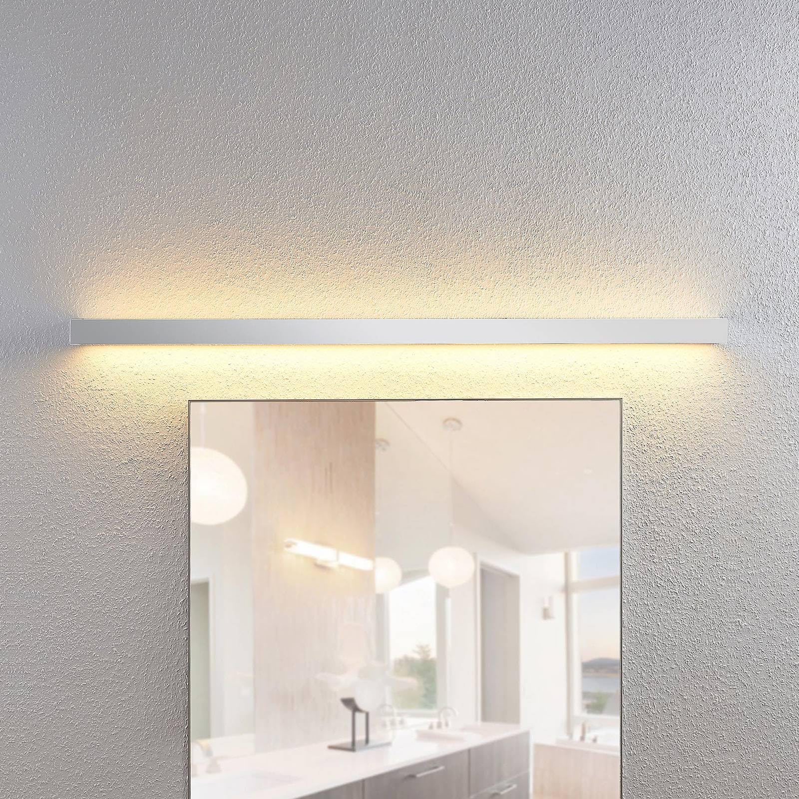 Lindby Bombillas LED aplique de pared interior en cromo, blanco, arriba | iluminación de pared, moderno, 3000 k blanco cálido, luz de espejo para cuarto de baño
