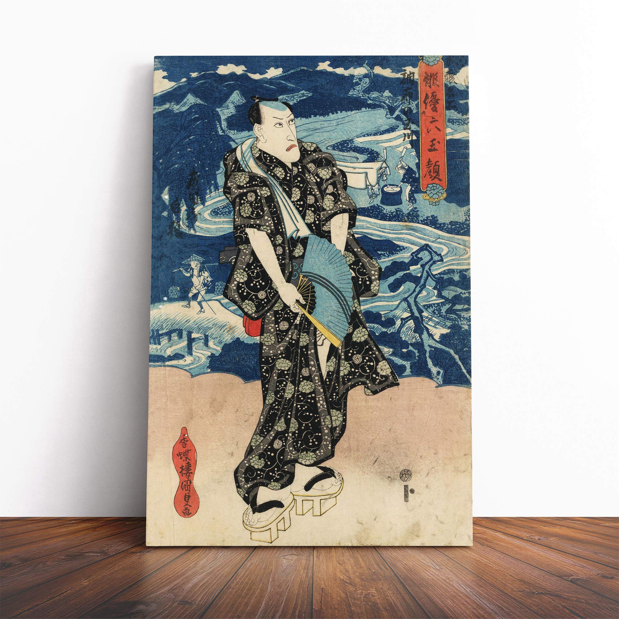 Wall Utagawa Toyokuni Vintage Japanese Oriental Art (26) Canvas Print | Gallery Wrapped 30mm Frame Wall Art | 30x20 inches | Ready to Hang | Asian Picture | Living Room Bedroom Lounge Office
