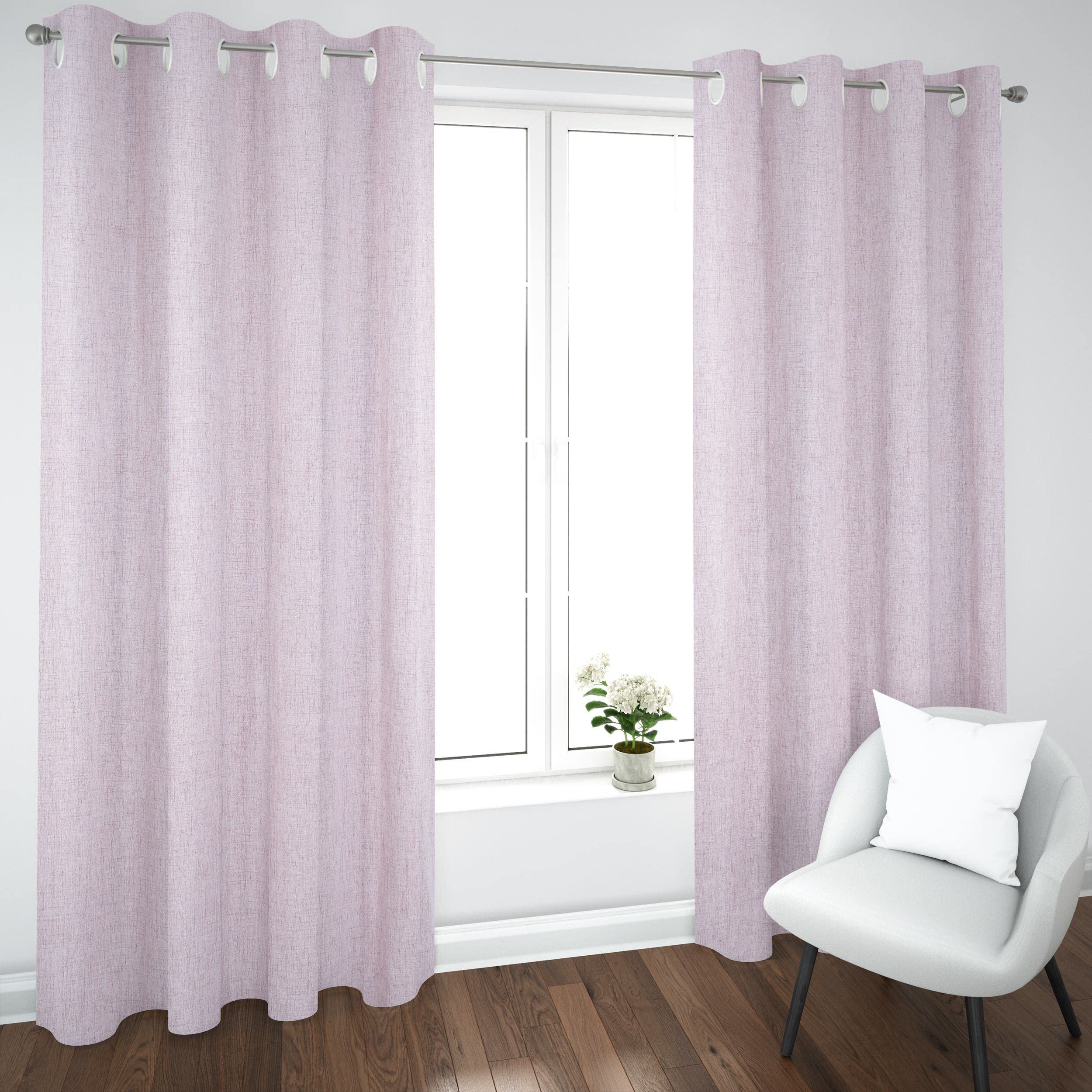 Dalina Textil - Cortinas Salón Dormitorio diseño de Lino - Cortinas Semitranslúcidas con Ojales un Panel de 140 x 260 cm Color Rosa Antigua