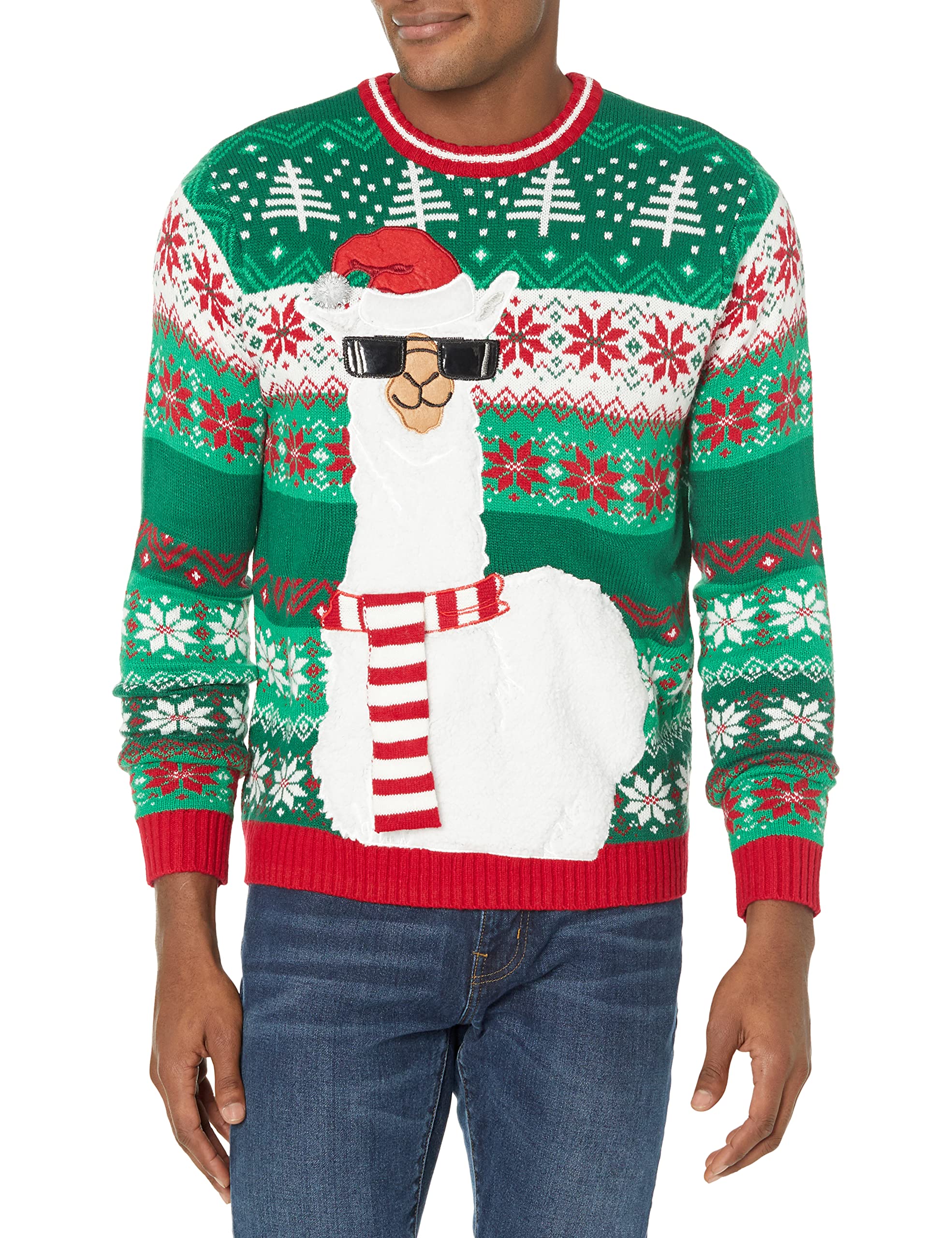 Blizzard Bay Men's Festive Llama Crew Neck Long Sleeve Sweater