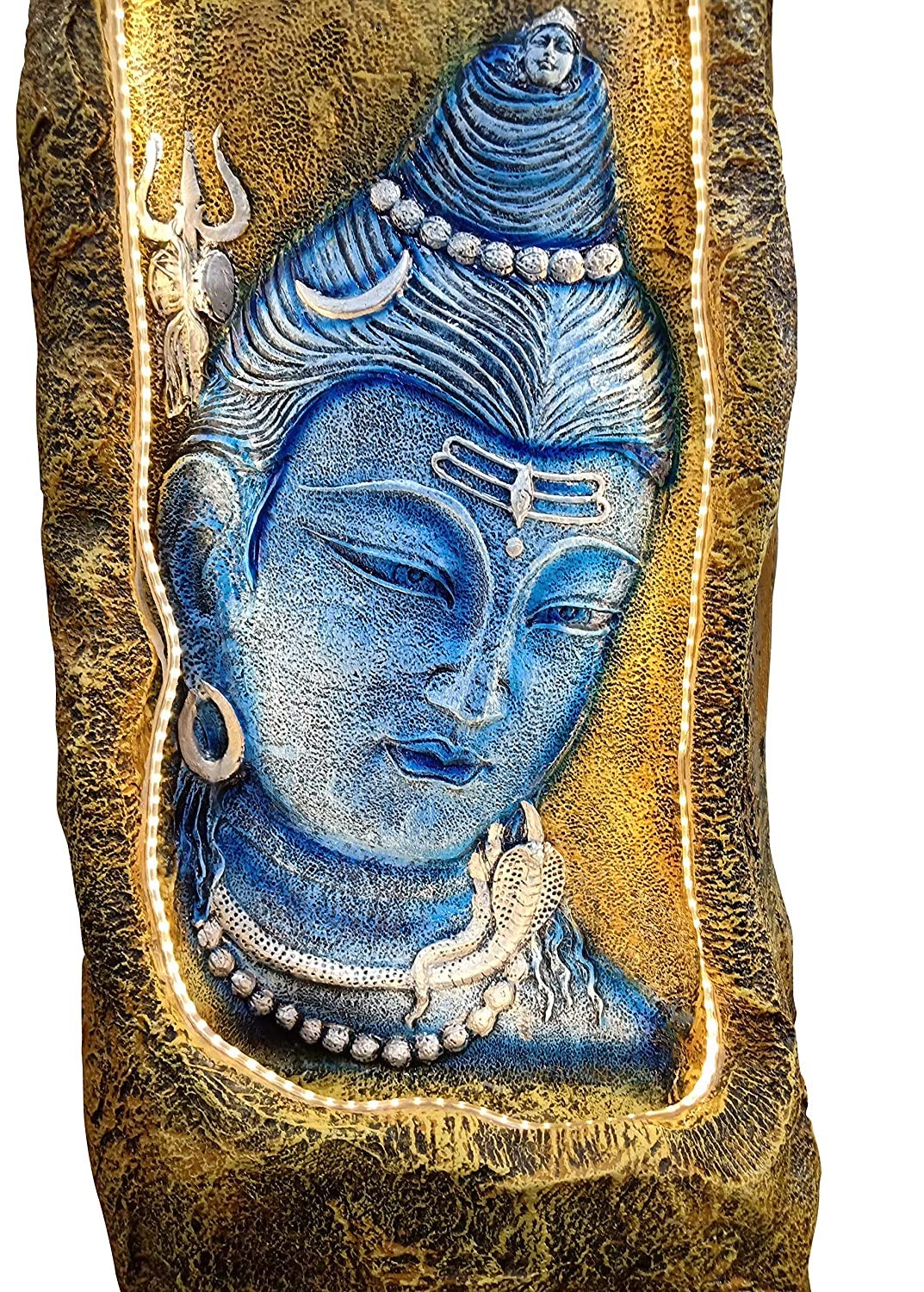 Lord Shiva/Shanker Mahadev Big Fiber Fountain with Led Lights for Home Decor and Office Decoration Or Gifting (Size: 83 x 40 x 30 cm) (Shanker Face)-image-42
