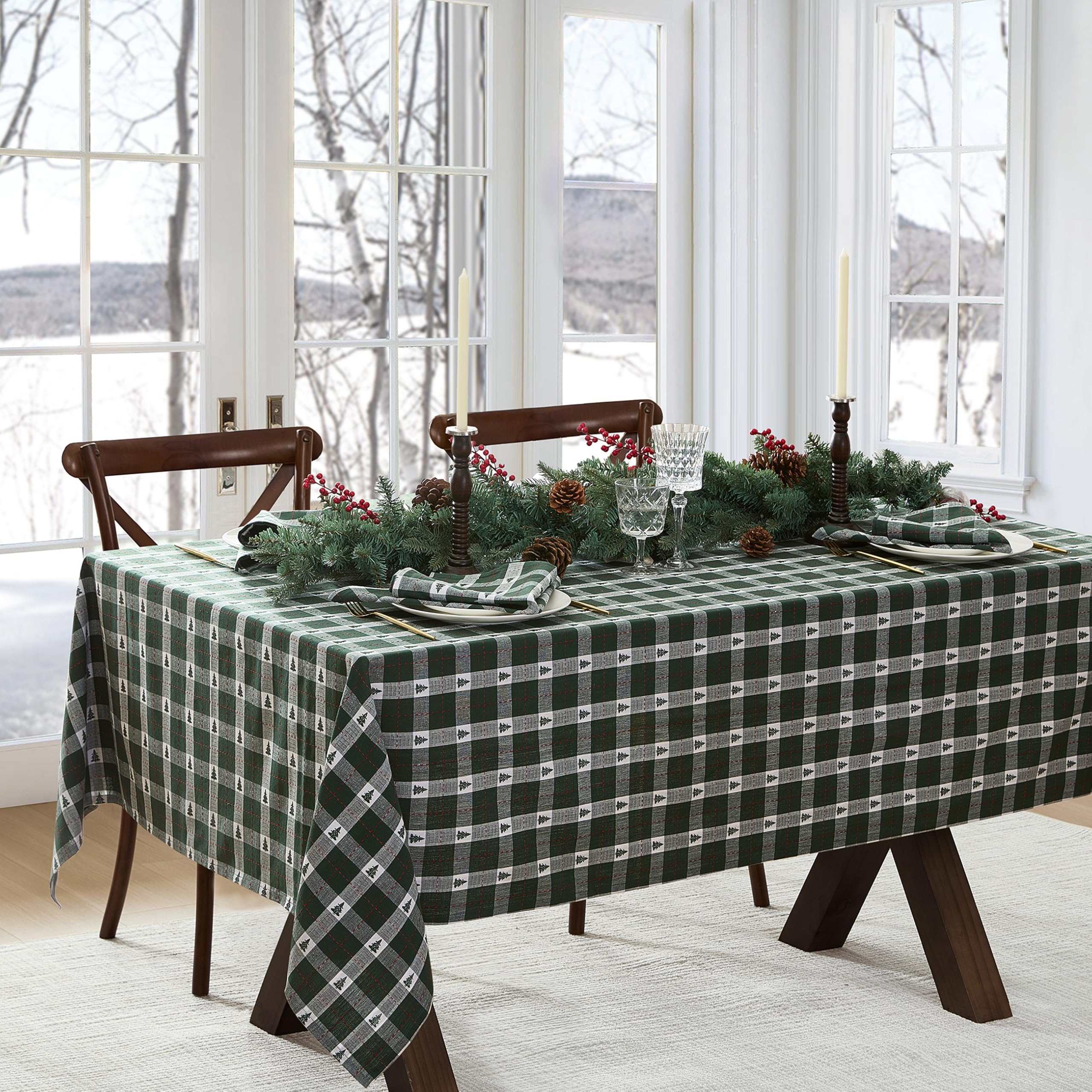 Amazon.com: Elrene Home Fashions Sherwood Tree Dobby Christmas