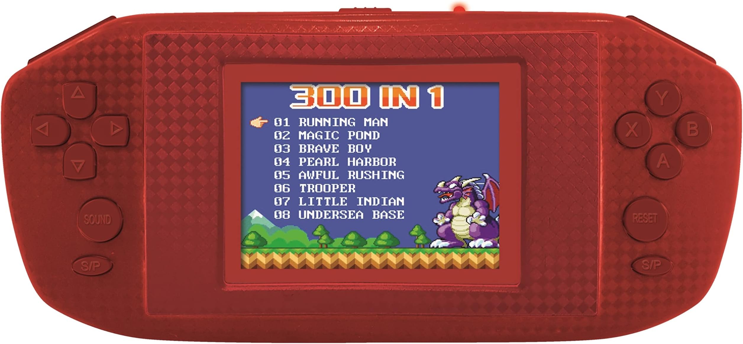 300 Video Game Handheld Console - Red