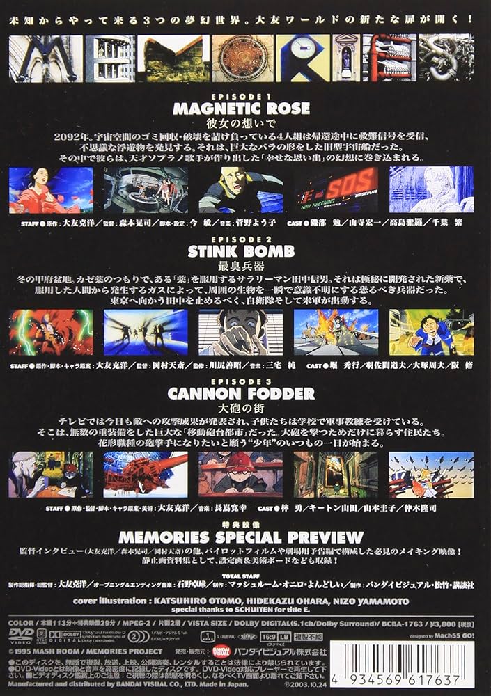 Memories 大友克洋　LDサイズ　DVD Amazon.co.jp: MEMORIES【劇場版】 [DVD] : 磯部勉, 山寺宏一