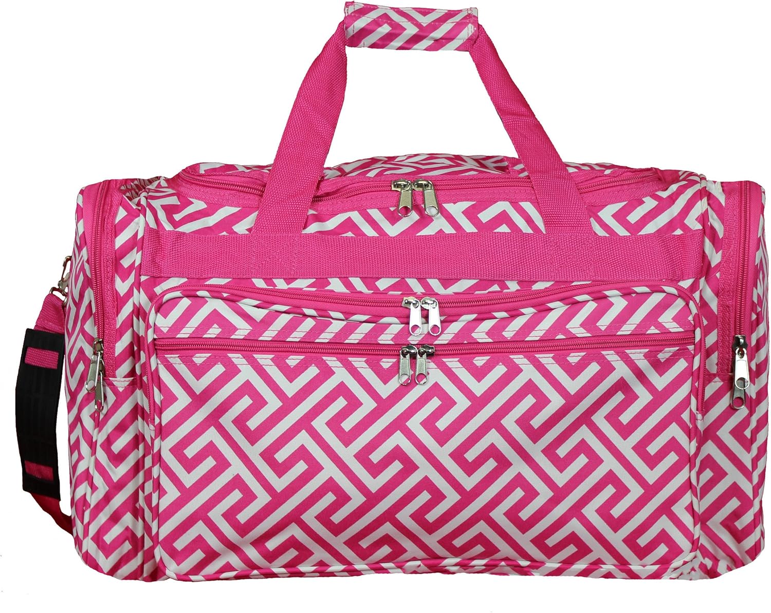 World Traveler Greek Key 22-inch Carry-on Duffle Bag with Adjustable Shoulder Strap