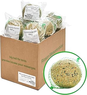 Paul´s Mühle Riesen-Meisenknödel, Premium Ergänzungsfutter für Wildvögel, mit Netz im Karton, 12 Stück (12 x 500 g) product image