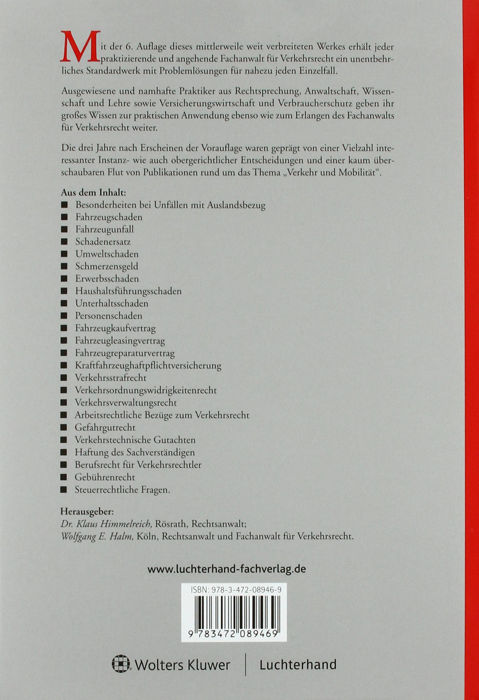 Handbuch des Fachanwalts Verkehrsrecht