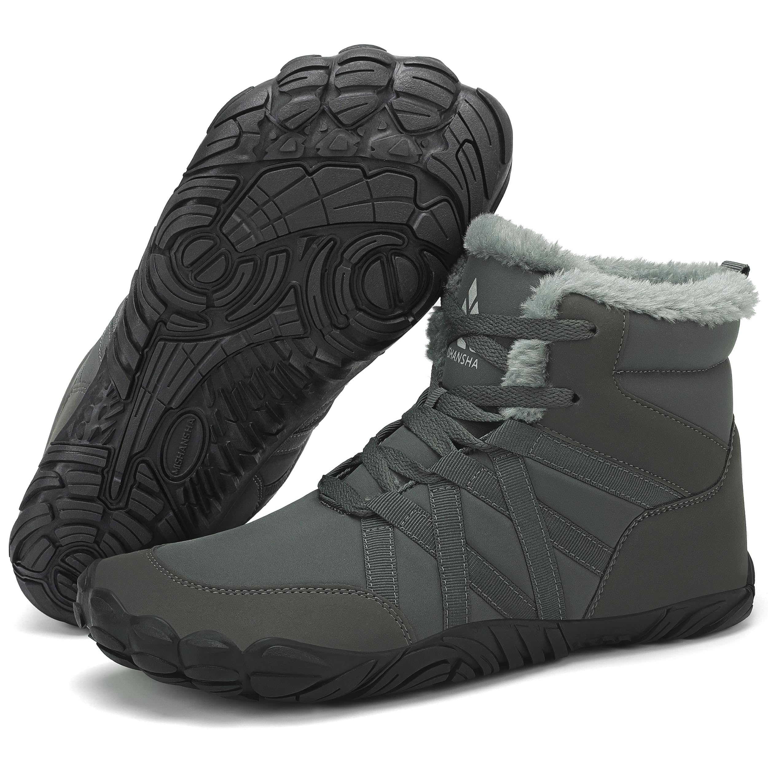 Mishansha Barefoot Scarpe Invernali stivaletti Uomo stivali Inverno Donna Caldi Comode Antiscivolo Gr.36-48EU