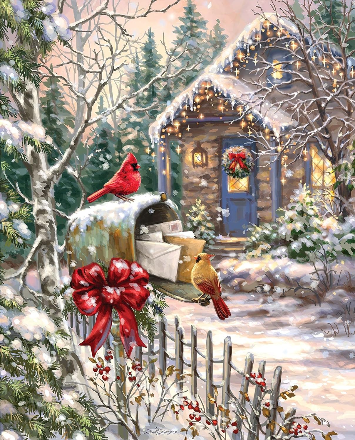 Springbok's 1000 Piece Jigsaw Puzzle Cardinal Cottage - Made in USA