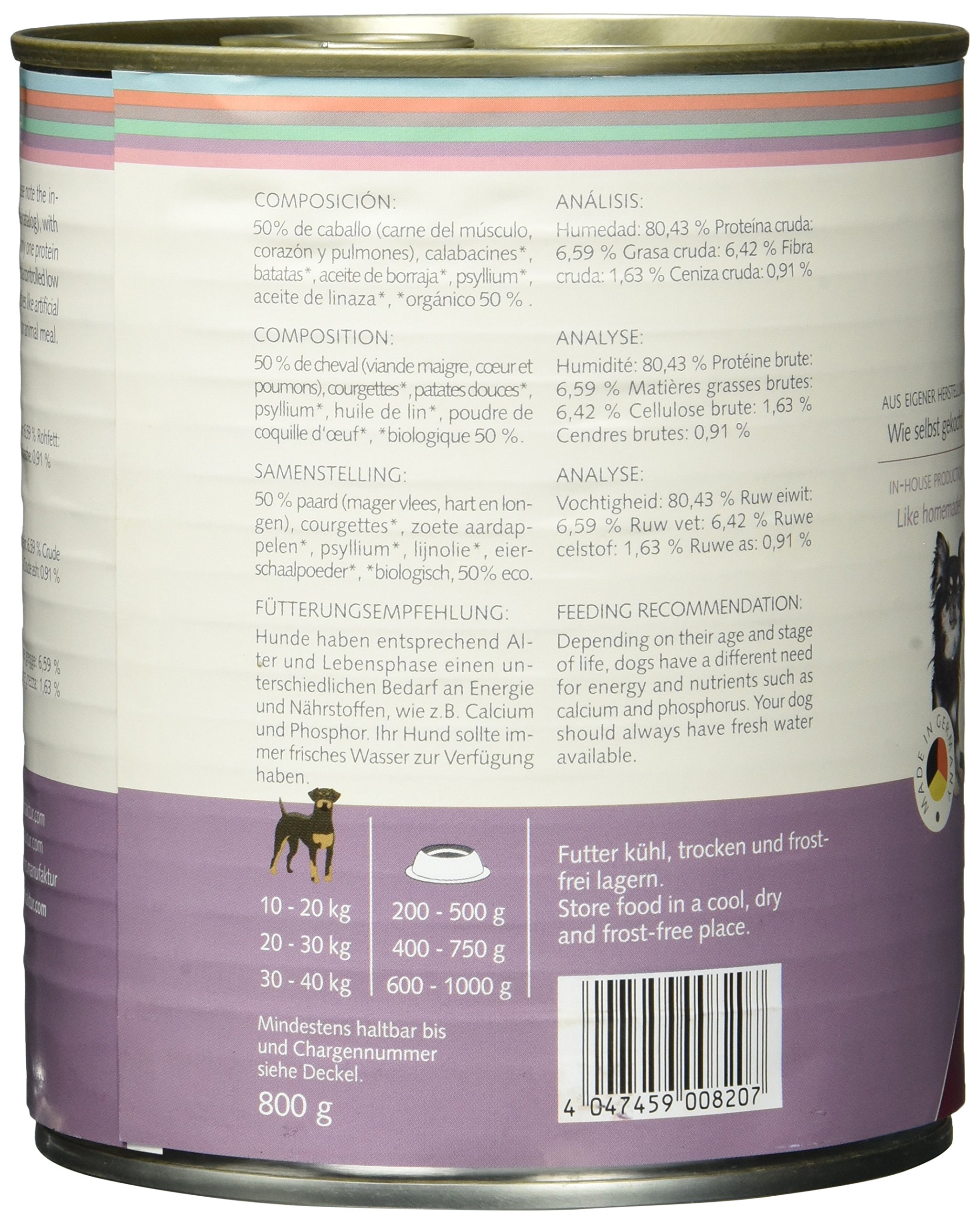 Herrmann Dose Sensibel Pferd Süsskartoffel, Zucchini und Borretschöl, 6 x 800 g