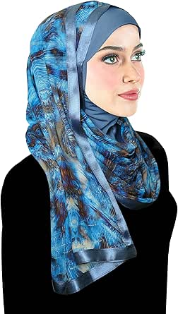 Middle Eastern Mall Stylish Mona Women Kuwaiti Hijab Wrap Head Scarf
