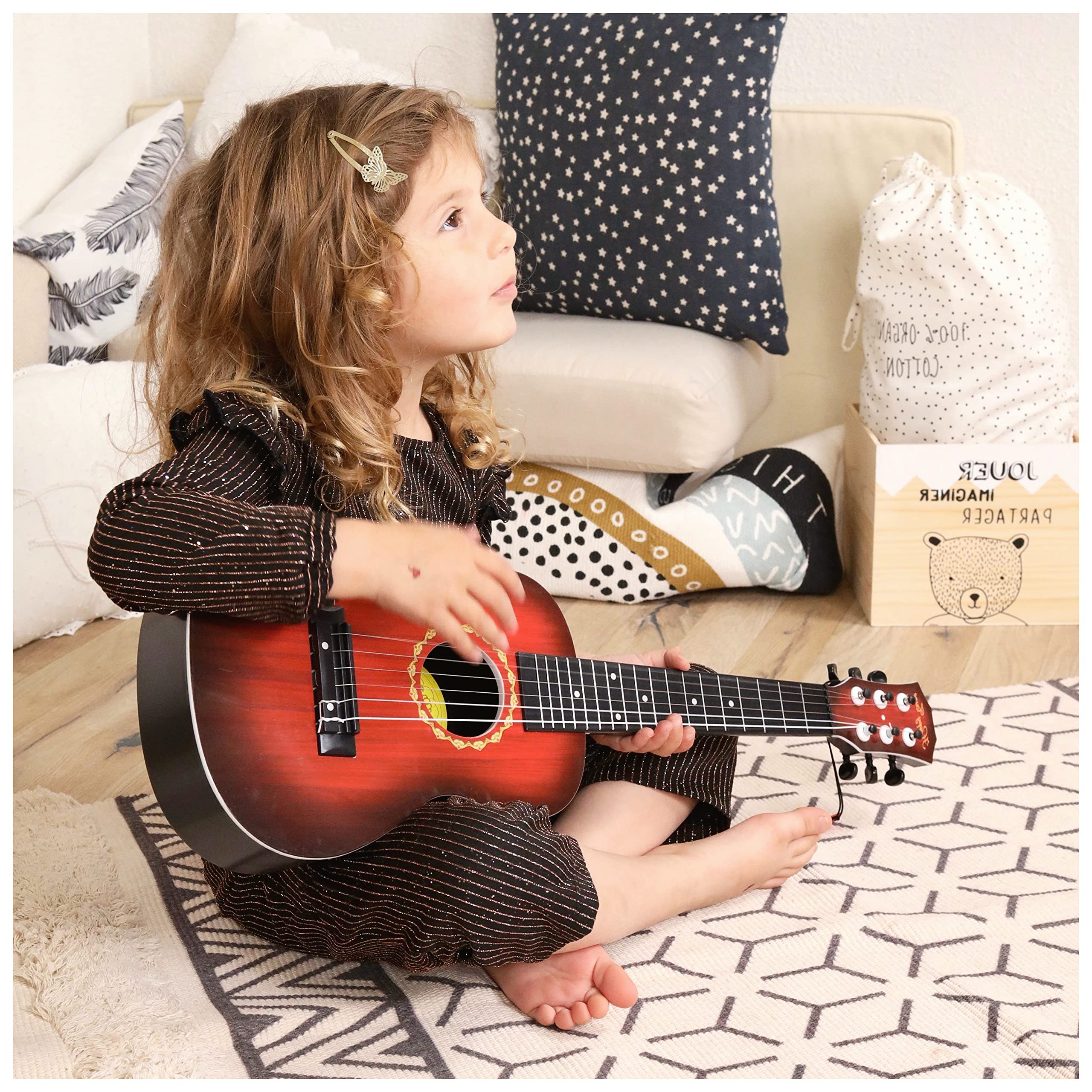 WS - Guitare - Musique - Classique - 600683-63 cm - Sunburst - Idéale pour Les Débutants - Guitare pour Enfant - Instrument - Junior - Izzy - À Partir de 4 Ans