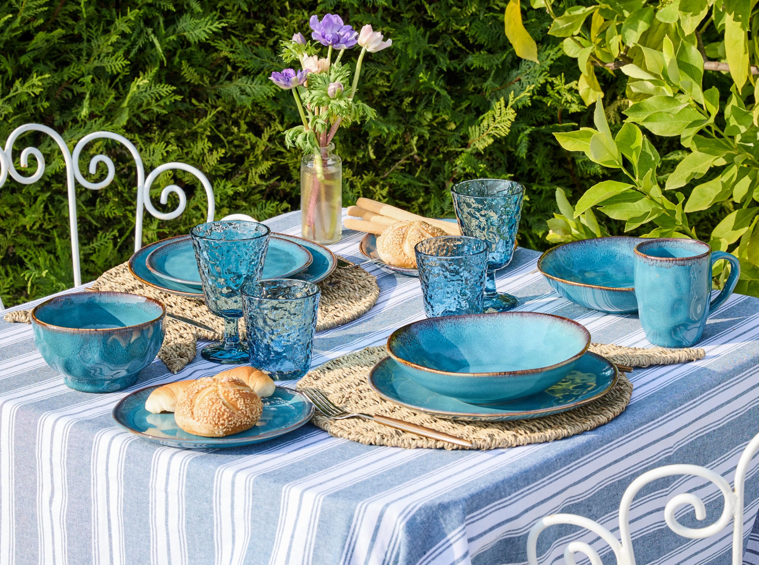 Tognana Nordik Pacific, Servizio piatti 18 pezzi per 6 persone, Stoneware, Blu