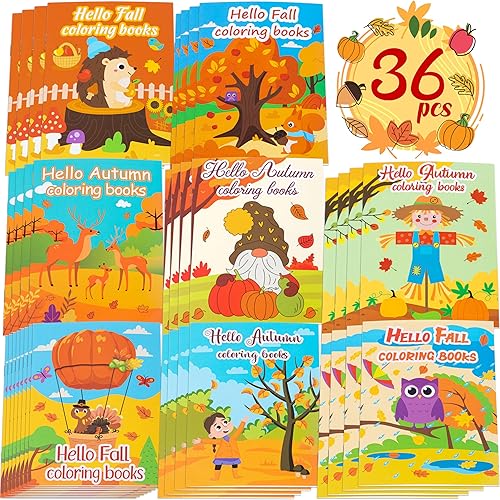 Vista 15 de 90shine 24 libros para colorear de otoño para niños, recuerdos de fiesta a granel para bolsas de regalos de 2-4, 3-5, 4-8 años