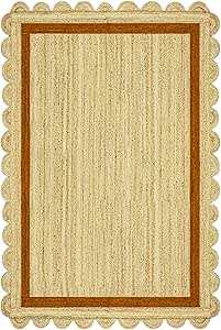 Amazon.com: CASAVANI Collection Scalloped Runner Rug - 2.6x8 Yellow ...