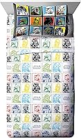 Vista 5 de Jay Franco Star Wars Classic Grid - Juego de ropa de cama Full de 5 piezas, incluye edredón reversible y juego de sábanas, ropa de cama con Luke