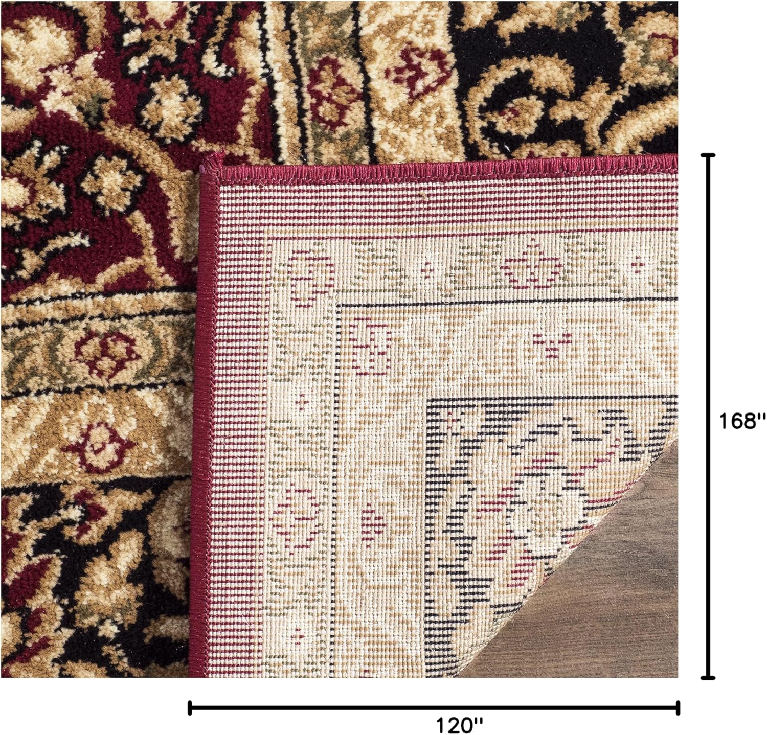 SAFAVIEH Lyndhurst Collection Area Rug - 10' x 14', Red & Black, Traditional Oriental Design, Non-Shedding & Easy Care, Ideal for High Traffic Areas in Living Room, Bedroom (LNH214A)