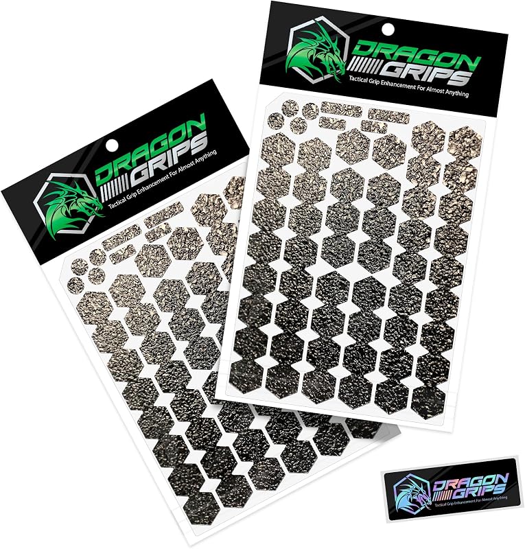 Dragon Grips Universal Controller Grips, 18 Pcs Black Textured Non-Slip Rubber for Xbox, PS4 & PS5 Controller Grip Tape, Perfectly Fit to Any Handles, Sweat Resistant to Enhance Gaming Control, 2 Pack