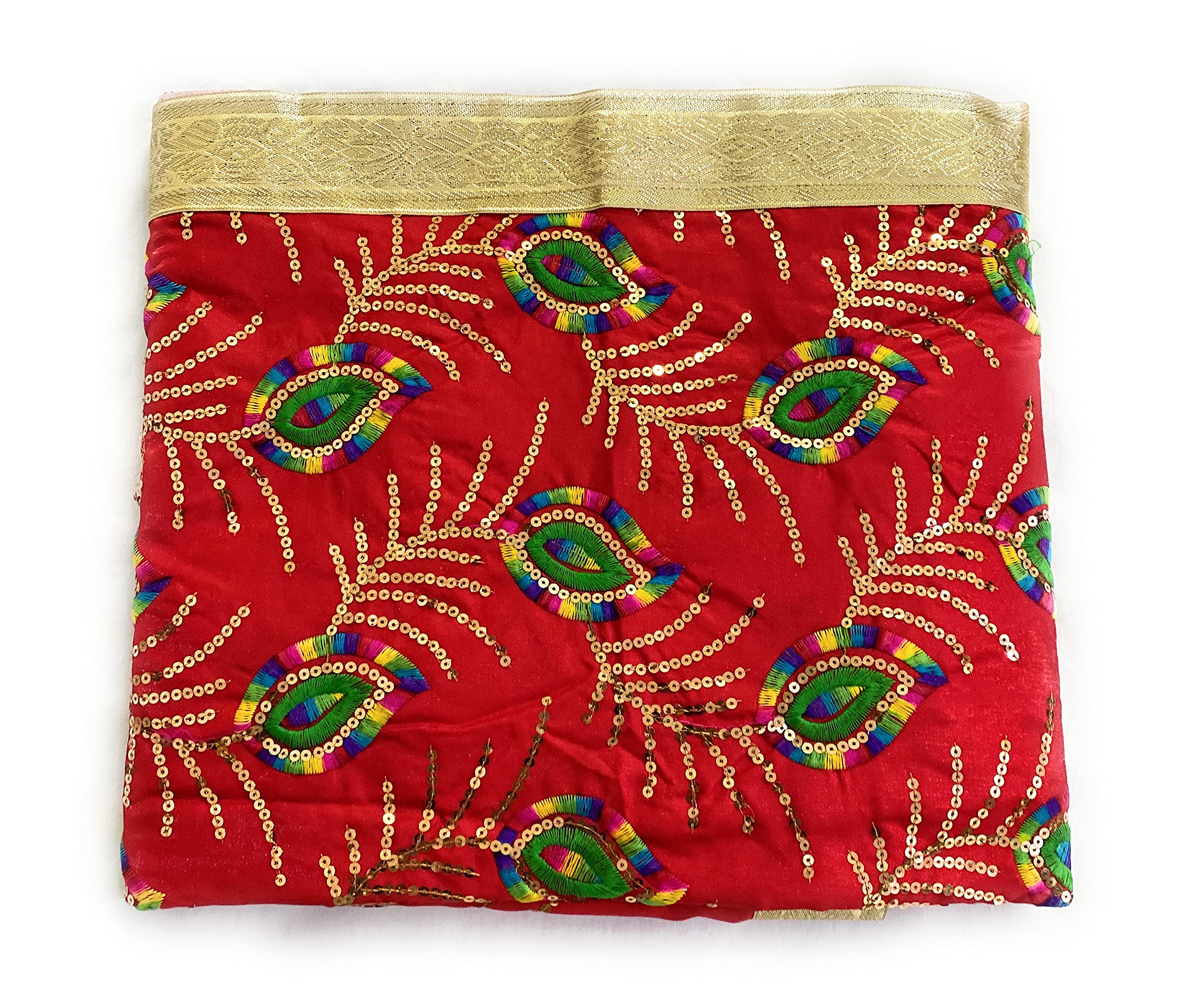 Rumala Sahib Double Set with Cotton Lining (maroon colour with Sequins Threadwork and Golden Gota)
