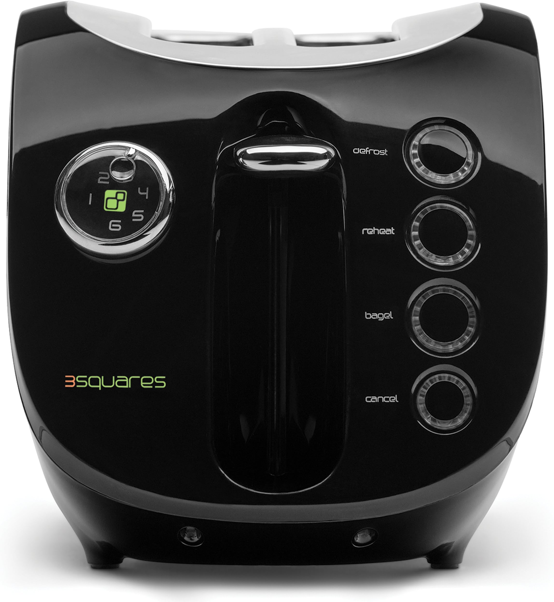 3 Squares Wide Slot 2-Slice Cool-Touch Toaster with Silicone Cover, Black
