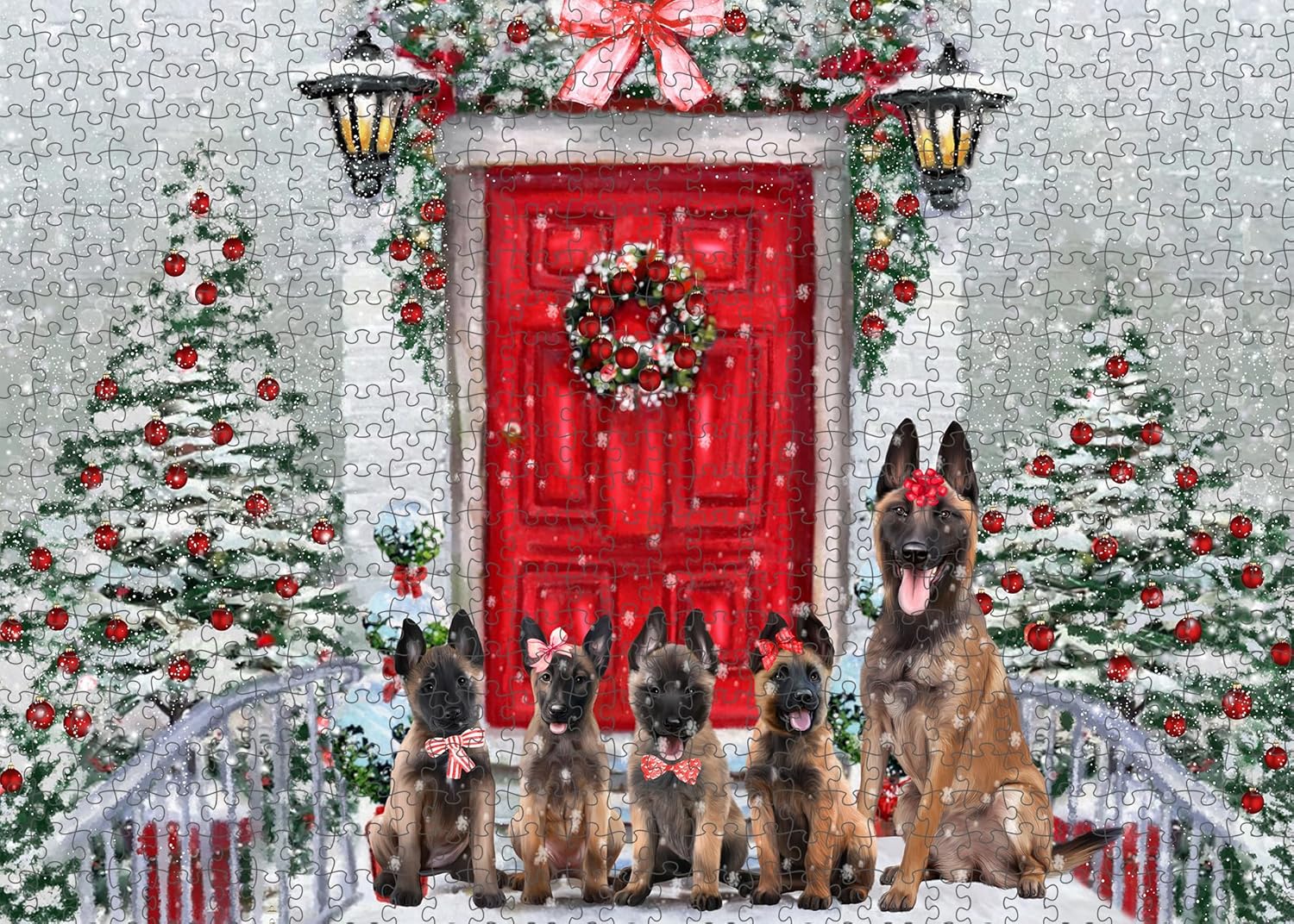 Cart Dogs Belgian Malinois Dogs Jigsaw Puzzle for Adults - Animal Printed Interlocking Puzzle Game Artwork - Gift for Dog Lover's - 500 Pcs 20.5"x15"