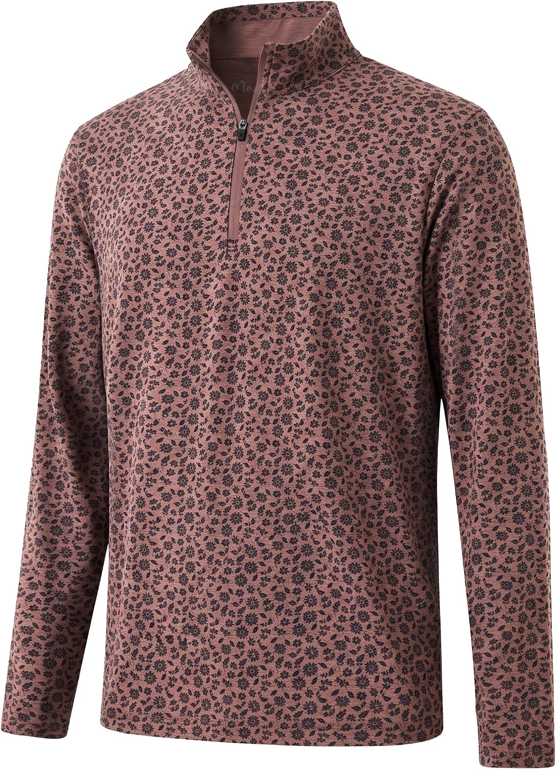 M MAELREG Quarter Zip Pullover Men Print Dry Fit Long Sleeve Golf Shirt