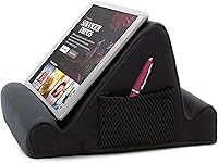 Brookstone Tablet Lap Cushion: Memory Foam Holder for Bed, Flights & Travel - Hands-Free iPad, Kindle Stand, Black