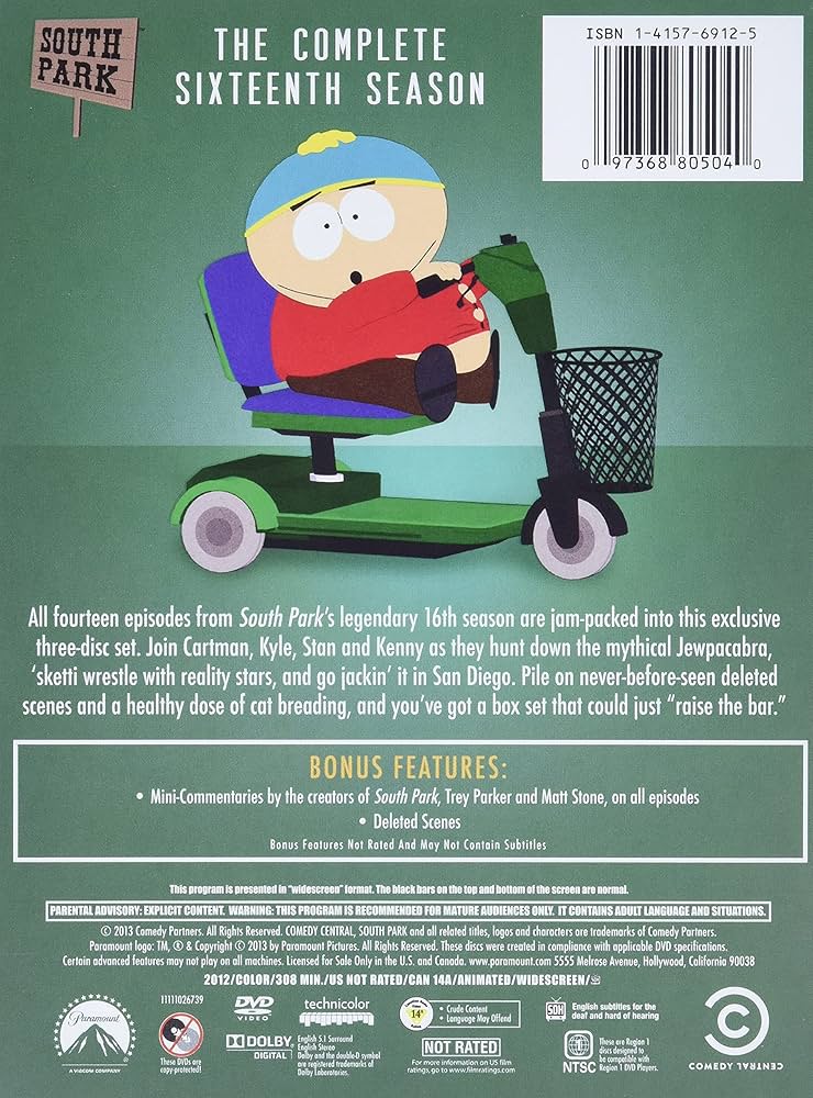 【中古】 South Park The Complete Sixteenth Season Blu-ray 中古】 South Park The Complete Sixteenth Season Blu-ray