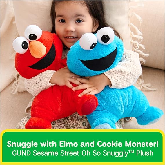 دمية كوكيز مونستر الرسمية من GUND Sesame Street، دمية محشوة، لعبة حسية، حيوانات محشوة للأطفال والرضع، حمراء، مقاس 12.5