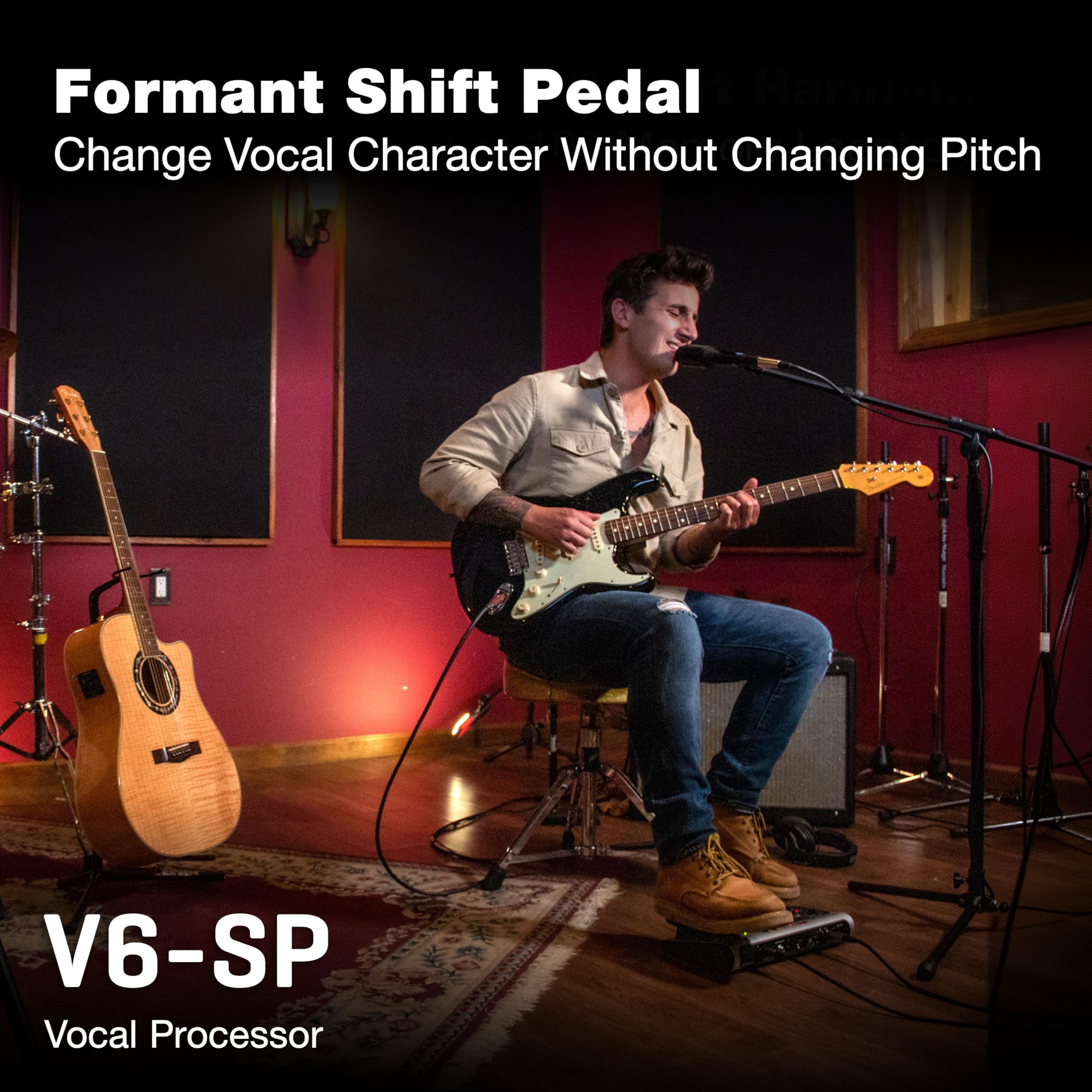 Zoom Procesador vocal V6-SP, pedal de efectos vocales, pedal formante, armonía, bucle, 10 efectos de estudio, para estudio y actuaciones en vivo