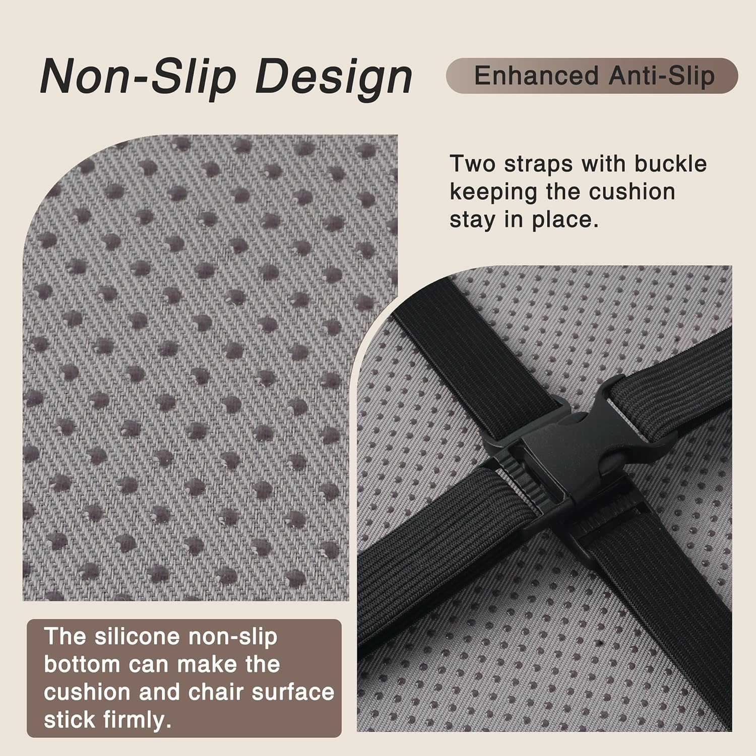 OVOV Round Bar Stool Cushions Set of 2 12"X12"X2.5" Round Chair Cushions with Anti-Skid Silicone Thick Padded Stool Pads, Dark Grey