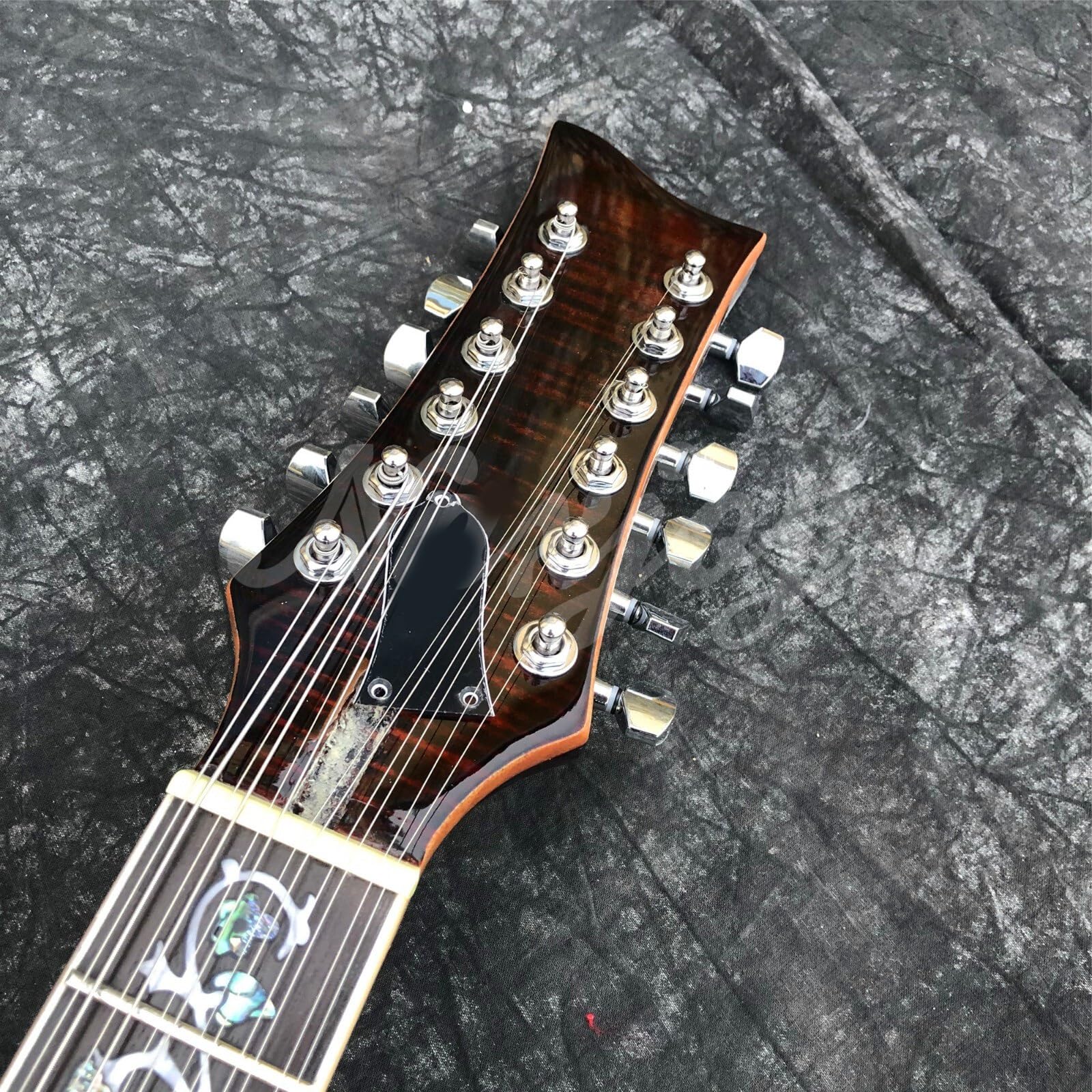 Gitary Elektryczne Pełnowymiarowe Profesjonalna 12 Strunowa Gitara Elektryczna Z Brązowym Klonem I Półpustym Korpusem