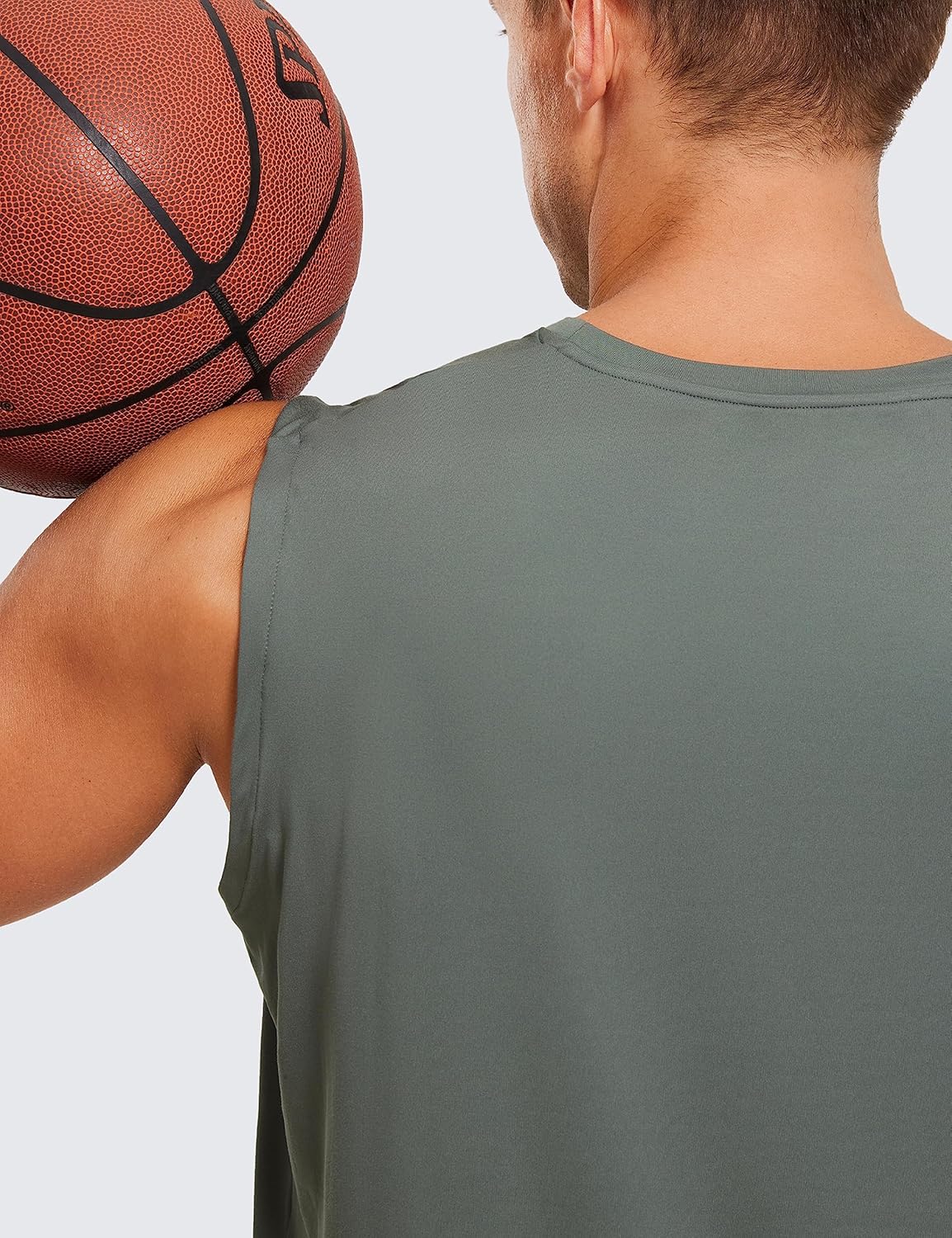CRZ YOGA Men's Workout Sleeveless Shirt Quick Dry Stretchy Swim T-Shirts Athletic Gym Running Beach Tank Top