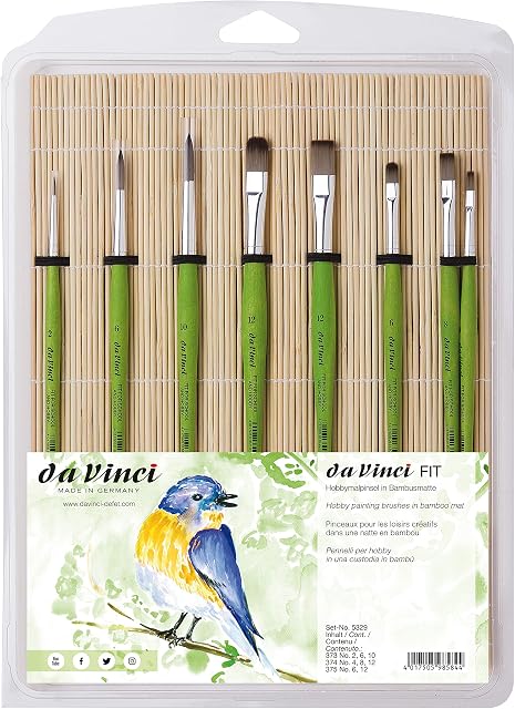 Da Vinci FIT Brush in Bamboo Mat, Green, kurzstielig