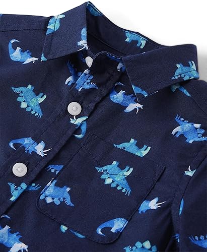 Miniatura 2 de The Children's Place Camisa de manga corta con botones de popelina para bebés y niños pequeños