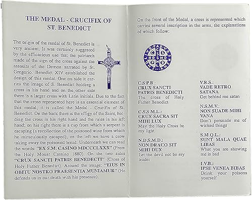 Miniatura 3 de Crucifijo Crucifijo de Cruz de San Benito 3" Chapado en Plata con Esmalte Rojo