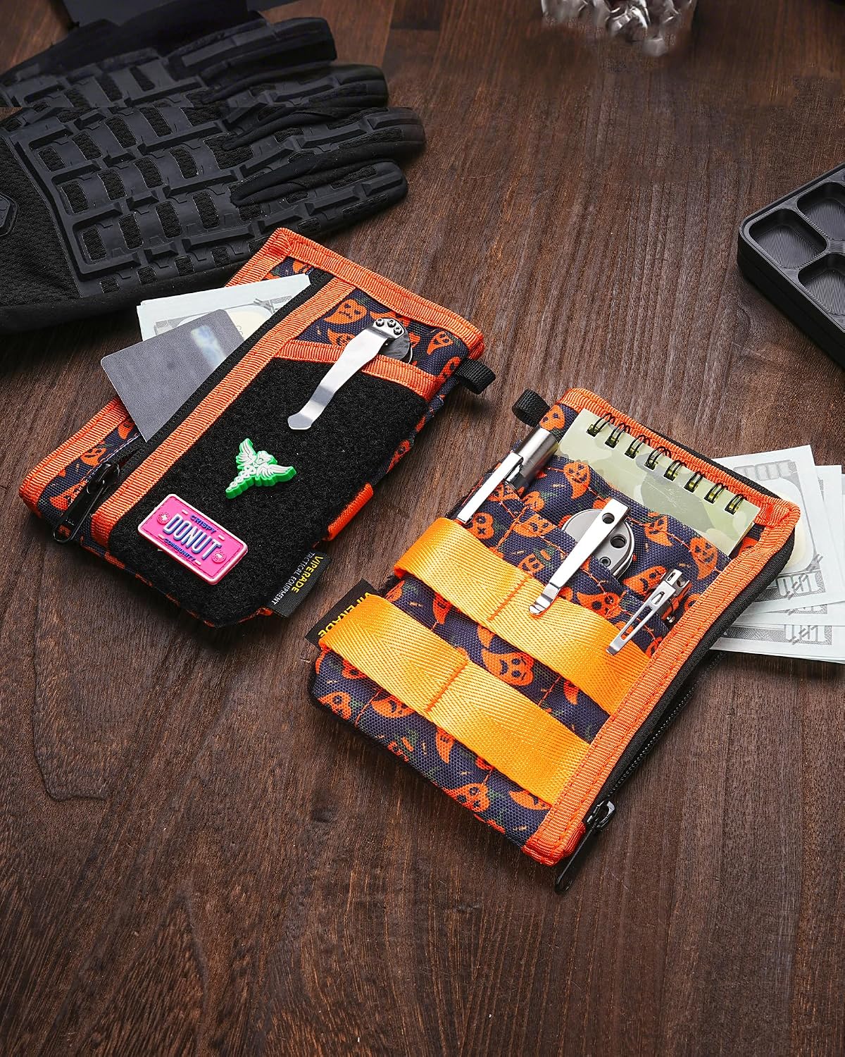 VIPERADE VE36 EDC Pouch Pocket Organizer, Slim EDC Pocket Organizer with Zipper, Tactical Pouch for Flashlight, Multitool, Pen, Notebook, Compact EDC Gear Pouch