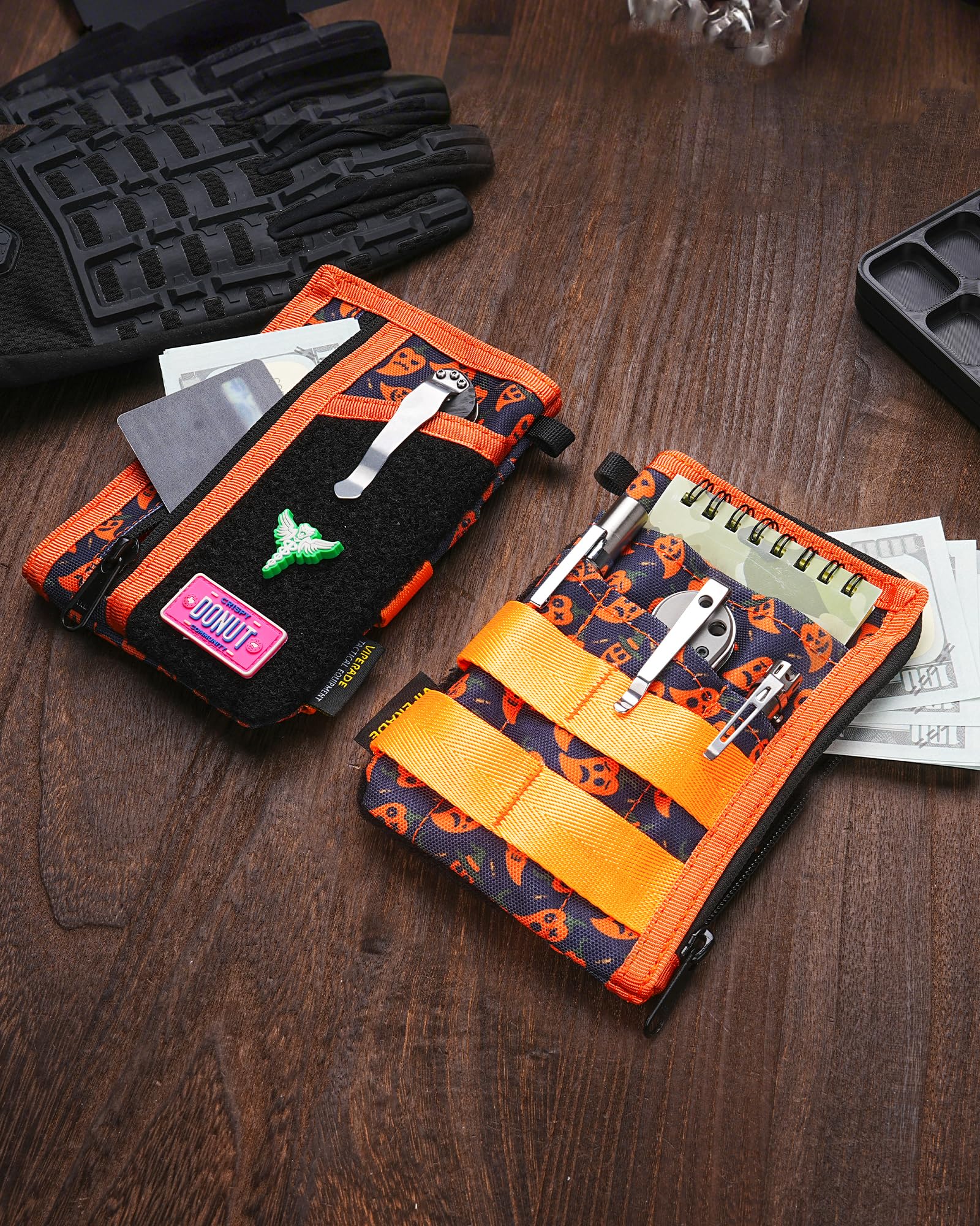 VIPERADE VE36 Schlanke EDC Pouch mit DIY Patch-Bereich, Minimalistische Geldbörse für Herren, EDC Tasche Organizer für Multitools