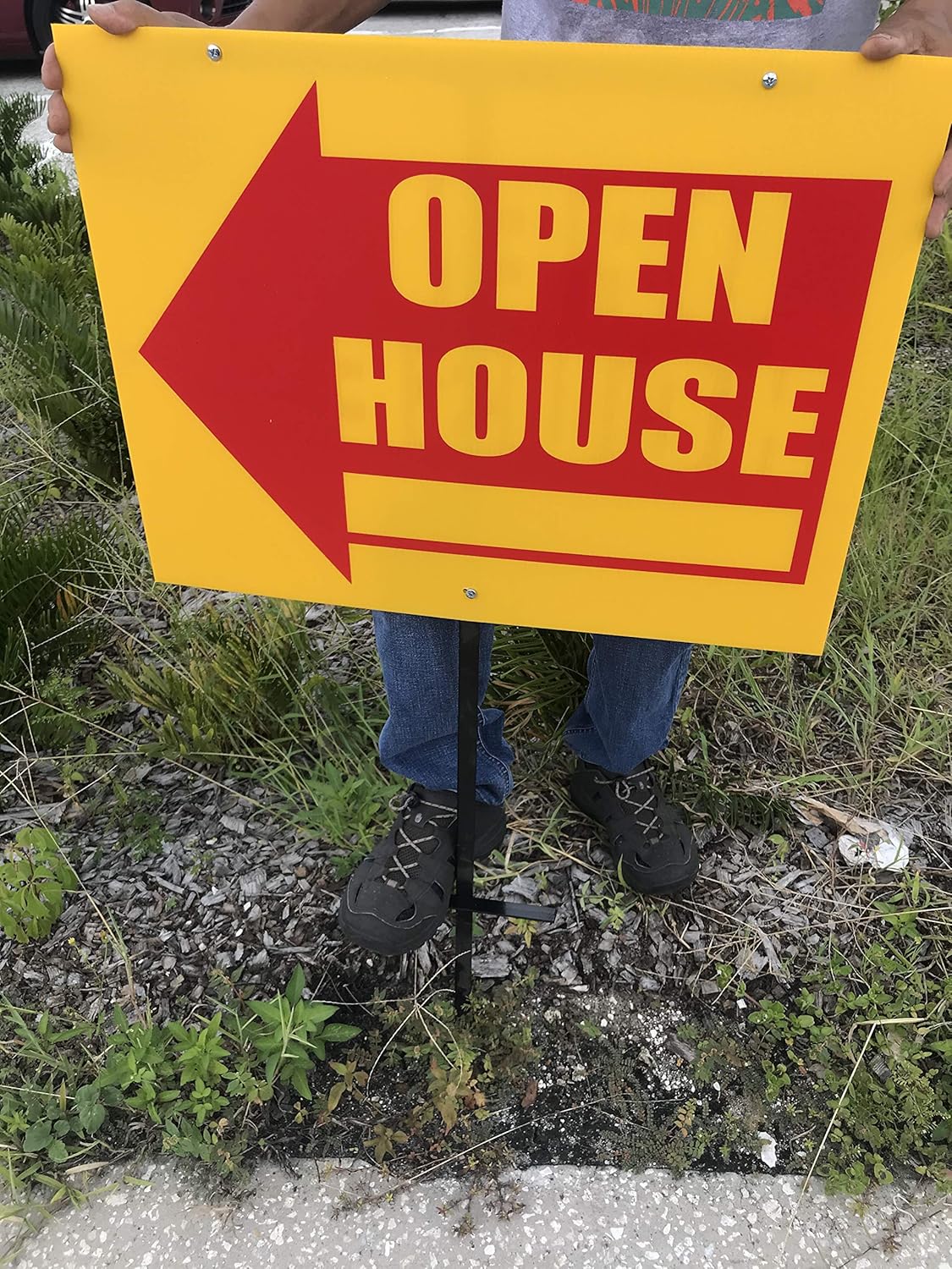 T-Bar Sign Stakes, 2 Pack T-Bar Sign Stakes 42'', Heavy Duty Metal Stake 42 Inches Tall, Use with Signs Panel 18x24 Inch or 24x36 Inch, T-Bar Stake Only, Signs are Sold Seperately (2)