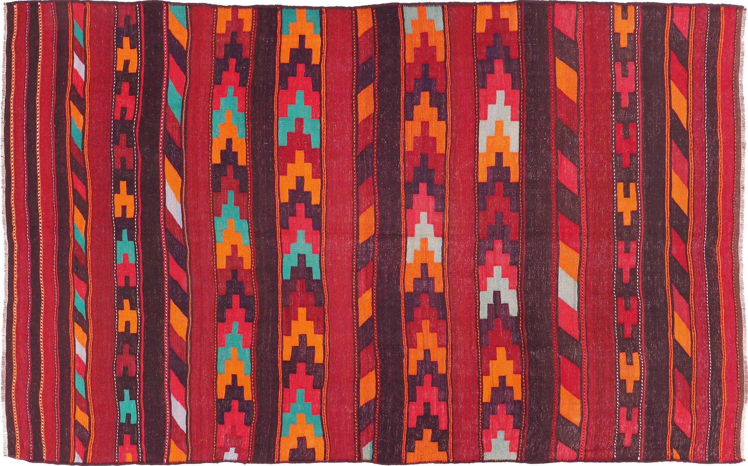 Tapis Soumakh Ghalmuri afghan d'exception tissé main 170 x 270 cm