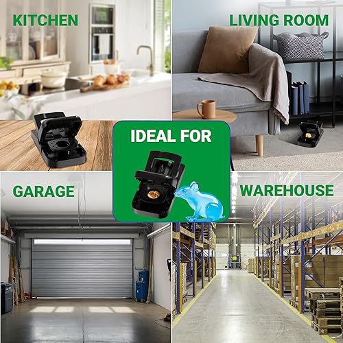 Miniatura 7 de Trampas para ratones en interiores para el hogar, paquete de 6 trampas reutilizables para ratas, trampa a presión sin contacto, atrapa ratones