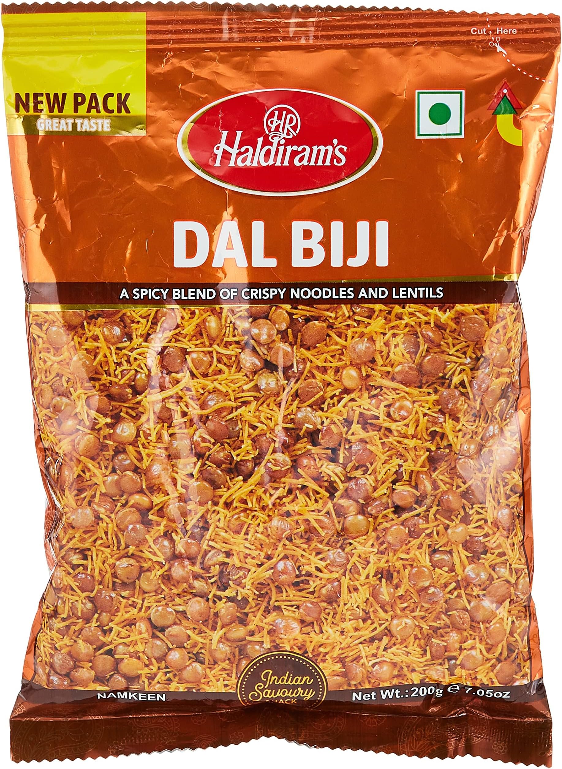 Haldiram's Dal Biji - 200g (Pack of 10) - Crispy and Spicy Lentil Snack | Authentic Indian Flavor | Perfect Tea-time Snack | Family Pack