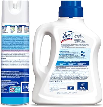 Lysol Laundry Sanitizer & Disinfectant Spray, Antibacterial Fabric Sanitizer, Crisp Linen, 90oz + 19 Fl Oz. (Pack of 2)