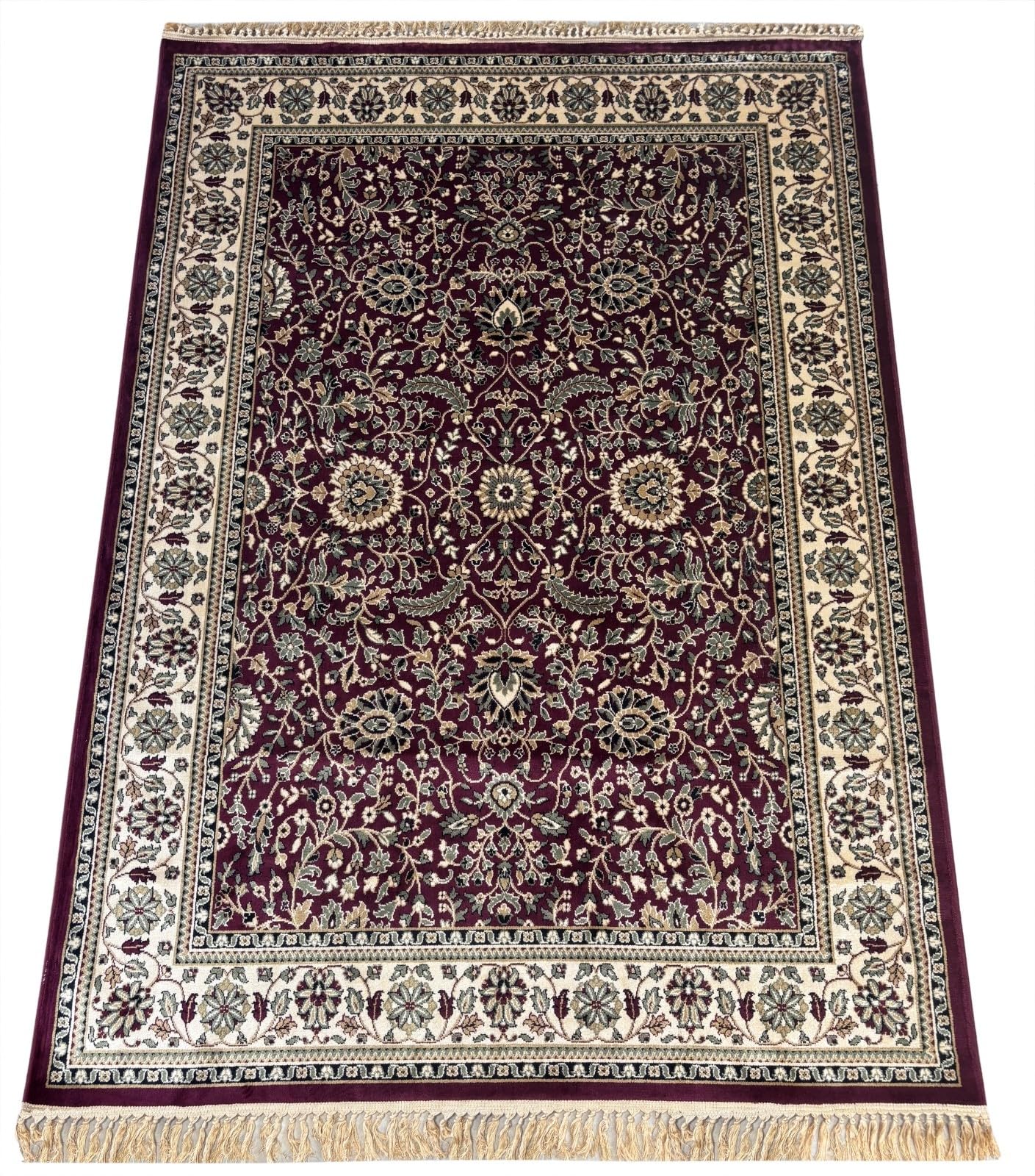 Kashmir Design M604M - Tappeto orientale in viscosa lucida, 150 x 210 cm, colore: Marrone castano